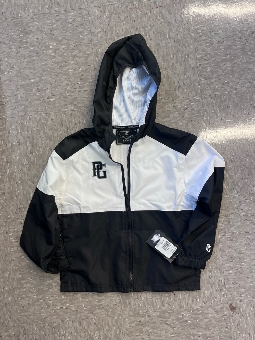 Perfect Game Boys' Black & White Hooded Windbreaker Jacket